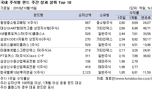 국내 유형별 평균 수익률 및 순자산액