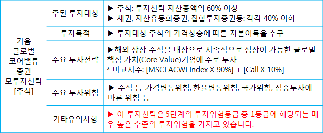 모투자신탁에 관한 사항